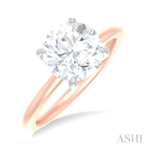 1/20 ctw Circular Shape Round Cut Diamond Semi Mount Engagement Ring in 14K Rose and White Gold